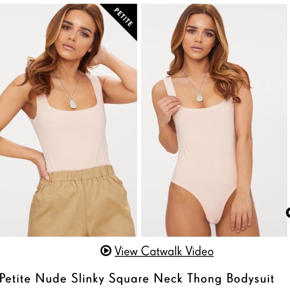 Square neck thong body suit